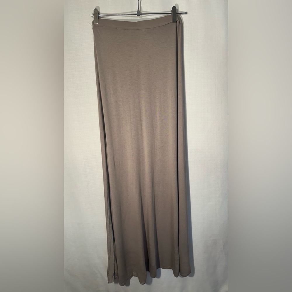 Blush Boutique Color Me Real Taupe Grey Maxi Skirt Size Small